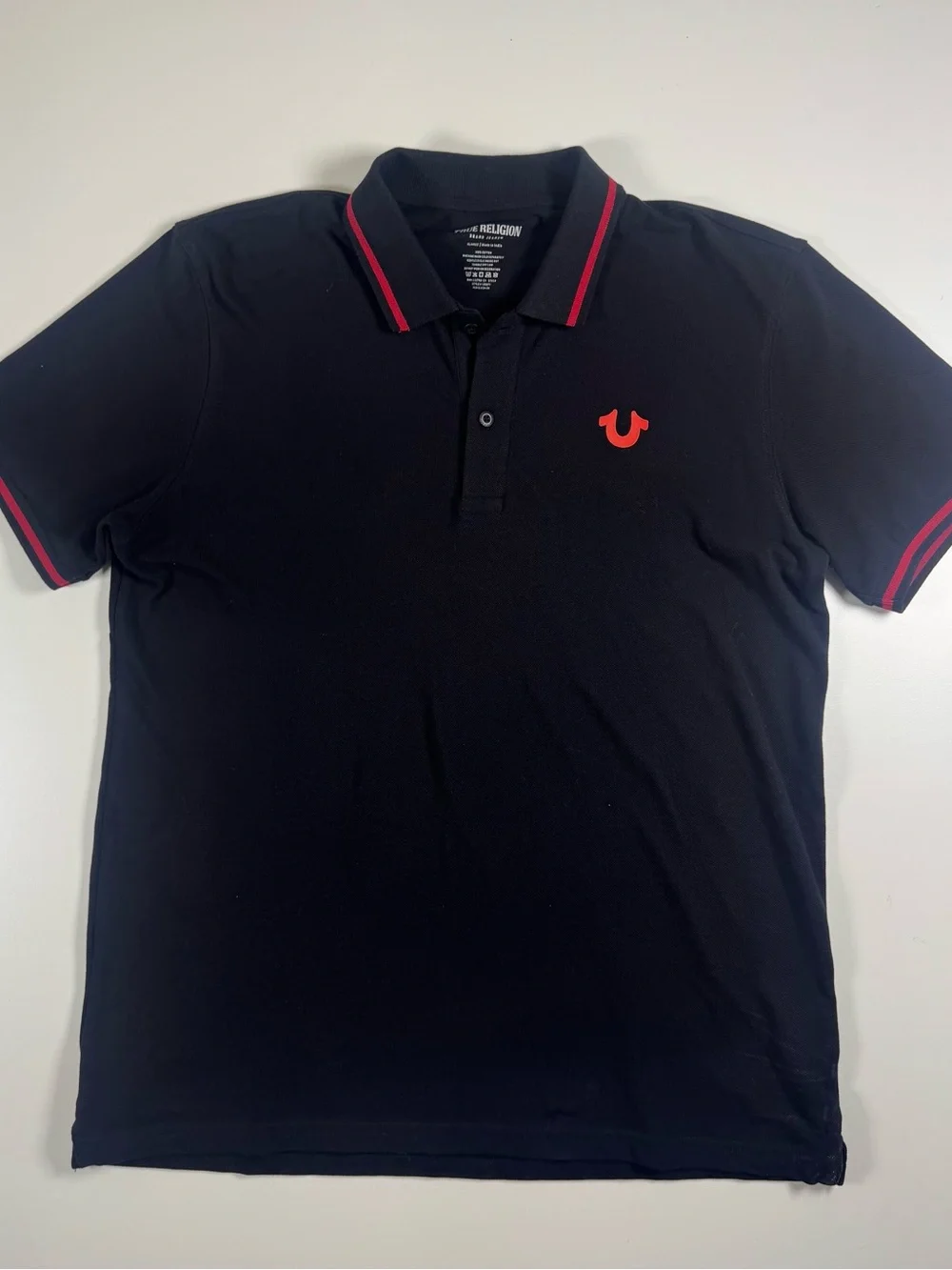 True Religion Navy Polo with Red Accents